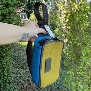 COACH Wyatt Crossbody Coated Canvas & Leather Gun Metal Citron NWT